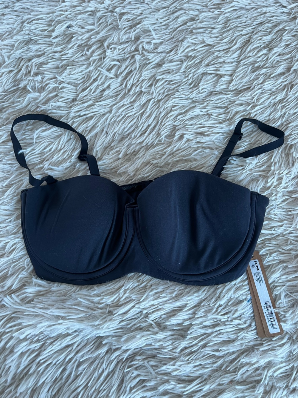 SKIMS Black Strapless Convertible Bra with Removable Straps